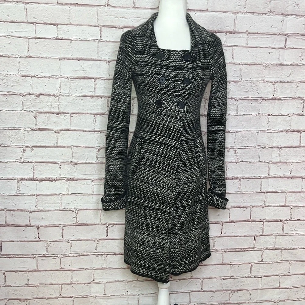 Semantiks Angora Blend Double Button Knit Sweater Coat Duster XS